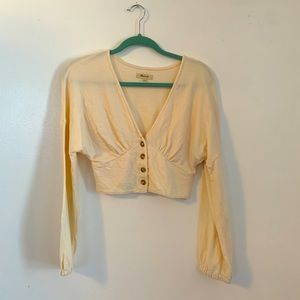 Madewell Deep V Button Crop Top